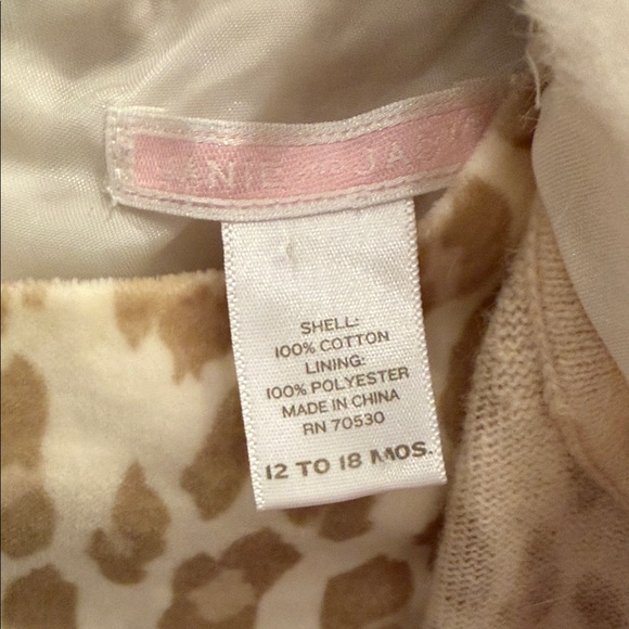 Janie and Jack Tan Leopard Print Velvet dress & matching Faux Fur cardigan - Picture 2 of 6